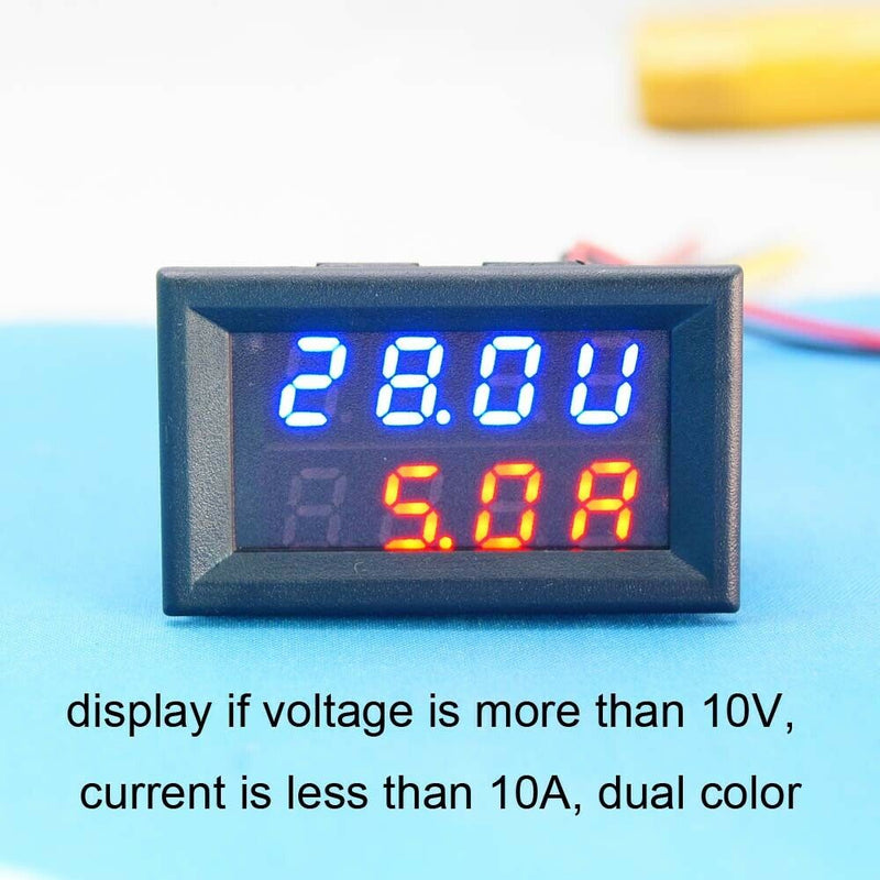 DC 0-100V 50A Voltmeter Ammeter Red and Blue LED Panel Amp Volt Gauge Meter
