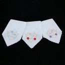 3pcs/set Womens Handkerchief Hankies Floral Embroidered Pocket Hanky GIFT