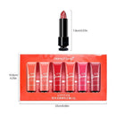 6 Piece Waterproof Long Lasting Shiny Shimmer Lipstick Lip Gloss Makeup Tool