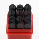 9 Pieces 8mm Steel Metal Punch 0-9 Number Stamp Stamping Kit Set With Red Case