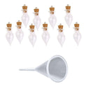 10pcs Empty Teardrop Vials Clear Glass Bottles with Corks + Plastic Funnel