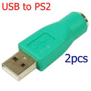 2pc USB Male to PS2 Female Port Adapter Connector for PC Computer Mouse Keyboard