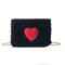 Winter Heart Small Bags Women Girls Chain Shoulder Messenger Bags (Black)