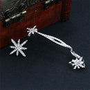 1 Pair Crystal Star Ear Cuff Rhinestone Ear Clip Metal Stud Earring Jewelry JR