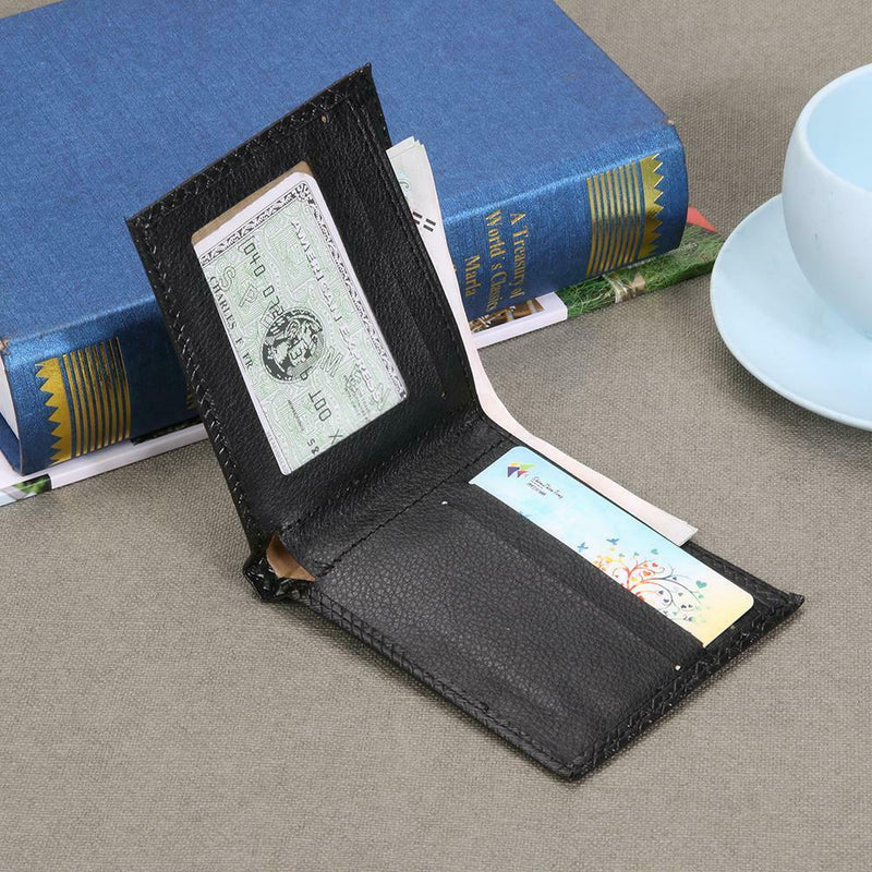 Men PU Leather Zipper Coin Wallets Bifold Woven Pattern Short Purse Bag