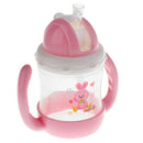 Infant Drinking Bottle Sippy Cups Baby Straw Cup Mug 240ML Cartoon Pink