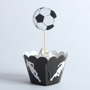 24pcs / lot The Football World Paper Cupcake Wrappers Toppers For Kids Part V9E7