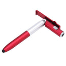 Multifunction Ballpoint Pen Folding LED Light Mobile Phone Stand Pen (Red