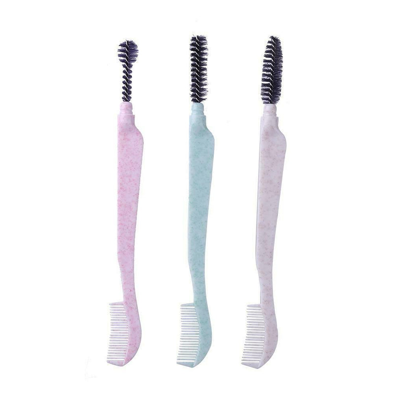 Double Head Eyebrow Fashion Brush Comb Wheat Straw Handle Eye Brows Makeup Tools