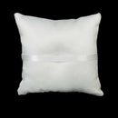 Lovely Ivory Bud Flower Wedding Ring Pillow 6 inch x 6 inch D9J2