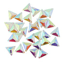 30 Pieces White AB Triangle Crystal Rhinestones Sew-on 3 Holes Flatback Craft