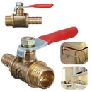 8mm Brass Ball Valve Male Threaded Shut Off Drain Gas Red Fluid Y9F4 A+ X0M5