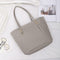 4pcs/set Solid Color Litchi Pattern Women Shoulder Handbags Clutch (Grey)