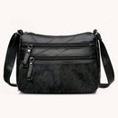 Fashion Women Splicing PU Rabbit Shoulder Bag Multi-pocket Messenger Purse