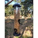 Hanging Wild Bird Feeder, Waterproof Tube Bird Feeder with Roof Garden Yard