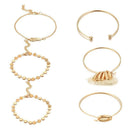 6pcs Boho Tassel Shell Bracelet Retro Pineapple Slice Bangles Women Jewelry A