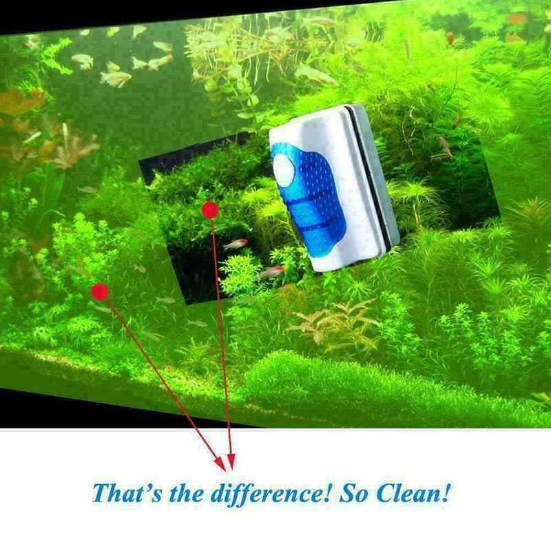 Medium Aquarium Fish Tank Floating Magnetic Glass Cleaner Scraper Algae Bru N2V4
