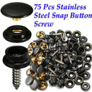 15mm 75pcs Snap Fastener Boat Canopy Fitting Stainless Canva To Screw Press Kit