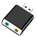 USB 2.0 Virtual 7.1 Channel Audio Sound Card Adapter For Laptop PC Black