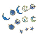 24Pcs/Set Enamel Cat Moon Star Earth Planet Charms Pendant DIY Jewelry Making FT