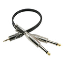 1/8 Inch(3.5mm) TRS Stereo to Dual 1/4 inch(6.35mm) TS Mono Y Splitter Cable