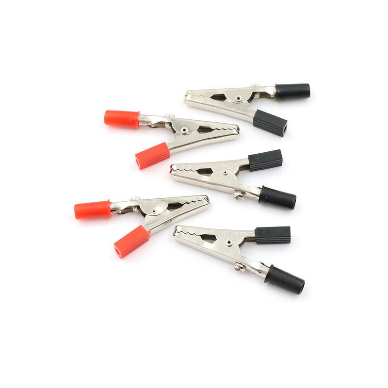 5Pcs 50mm Plastic Durable Handle Test Probe Metal Alligator Clips with Sc JR