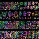 8pcs Holographic Foil Nail Art Xmas Dreamcatcher Geometric Transfer Stickers DIY