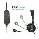 Microphone Headset for Laptop PC Call Center Computer Chat USB Noise Cancelling