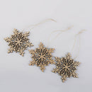 10pcs Rustic Wooden Snowflake Christmas Tree Hanging Ornament Decoration