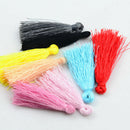 12mm Ethnic Pattern Wood Beads Chinese Silky Tassel Charms Jewelry Findings