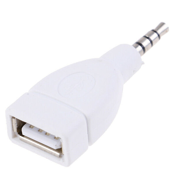Converter Adapter USB 2.0 Female to 3.5mm Male AUX Audio Car Plug Jack wh dfTEUS