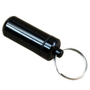 5pcs Aluminum Pill Box Case Bottle Holder Keychain Container Black