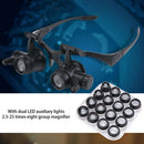 Multi-Power Double Lights Magnifier Glasses Loupe Magnifying Glass w/Lens A