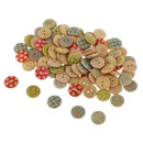 100Pcs 15mm Printed Wooden Handmade Buttons Sewing Clothing Accessories DIY