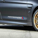 2pcs Car Stickers M Performance Limited Edition Side Door Decals (White) A