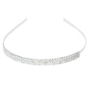 Bride/Bridesmaid/Girl 3-Row Floral Rhinestone Headband Tiara for Wedding/En