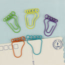 20 PCS Foot Shape Paper Clips Creative Interesting Bookmark Clip Memo Clip