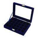 Velvet Glass Jewelry Display Box Tray Holder Storage Box Organizer A