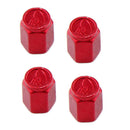Motorbike 12x12MM Car Red Wheel Tyre Tire Valve Dust Stems Air Cap Pack of 4