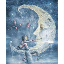 5D DIY Full Drill Diamond Painting Moon Face Cross Stitch Mosaic Craft Kit