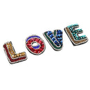4PcsLot Letter Love Sew on Patches Rhinestone Applique Embroidery Beads DIY
