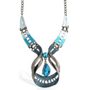 Crystal Choker Luxury Chunky Jewelry Statement Pendant Bib Necklace Earrings Set