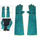 1 Pair Cowhide Reptile Handling Gloves Lizard Wild Animals Protection Glove
