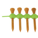 2 Pieces Portable Mini Golf Tee Holder + 8 Pieces Wood Golf Tees Set