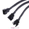 4 pin PWM Fan Cable 1 to 3 ways  Splitter Black Sleeved Extension Cable
