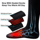 Battery Heated Unisex Electric Heating Long Socks Winter Feet Warmer Thermal N3C