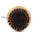 wood boar hair bristle beard mustache brush military hard round wood handle %o