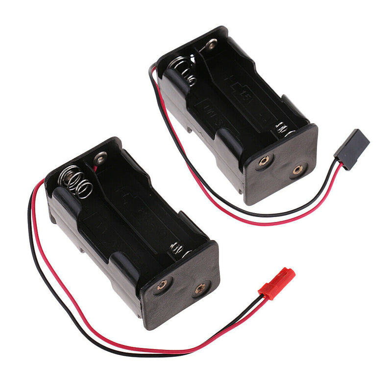 2 Pieces AA Battery Holder Case Slot Holder Plastic Storage Box for RC Parts