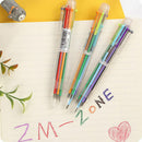 6-Farben Ballpoint Pen blue, red, green, purple, orange black C8M2 New Mult B1O3