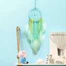 Green Feathers Handmade Dreamcatcher Dream Catcher Net Wedding Decor